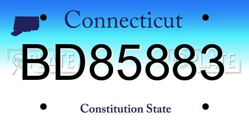 BD85883 Connecticut License Plate