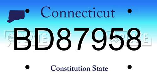 BD87958 Connecticut License Plate