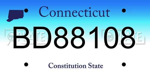 BD88108 Connecticut License Plate