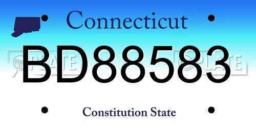 BD88583 Connecticut License Plate