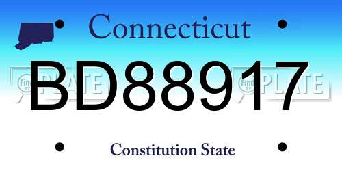 BD88917 Connecticut License Plate