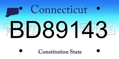 BD89143 Connecticut License Plate