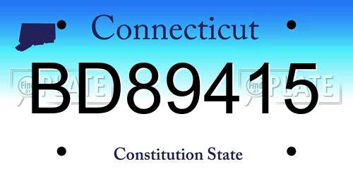 BD89415 Connecticut License Plate