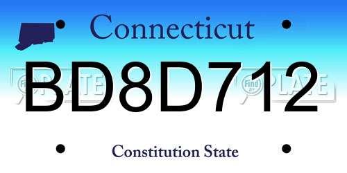BD8D712 Connecticut License Plate