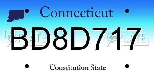 BD8D717 Connecticut License Plate