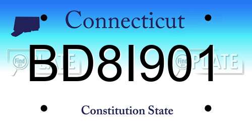 BD8I901 Connecticut License Plate