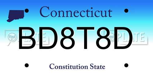 BD8T8D Connecticut License Plate