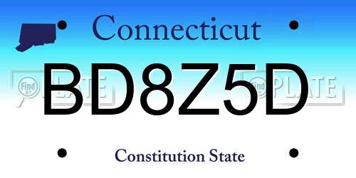 BD8Z5D Connecticut License Plate