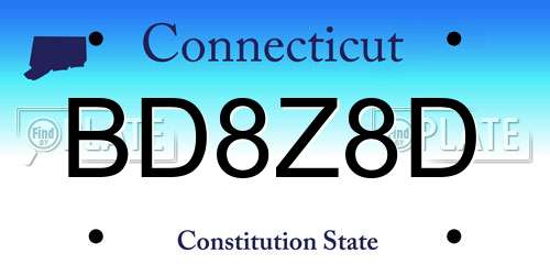 BD8Z8D Connecticut License Plate