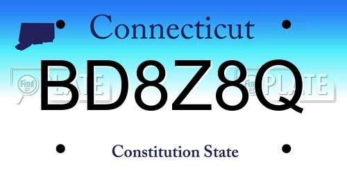 BD8Z8Q Connecticut License Plate