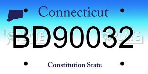 BD90032 Connecticut License Plate