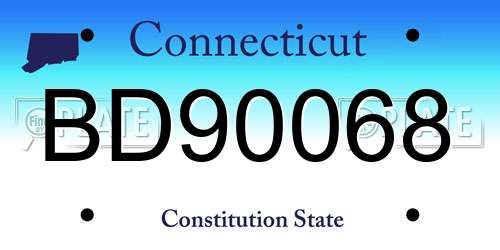 BD90068 Connecticut License Plate