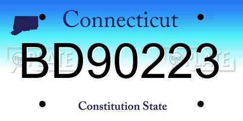 BD90223 Connecticut License Plate