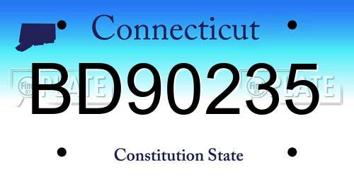 BD90235 Connecticut License Plate