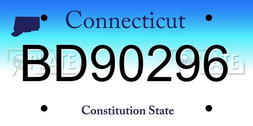 BD90296 Connecticut License Plate