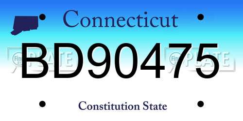 BD90475 Connecticut License Plate