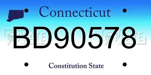 BD90578 Connecticut License Plate