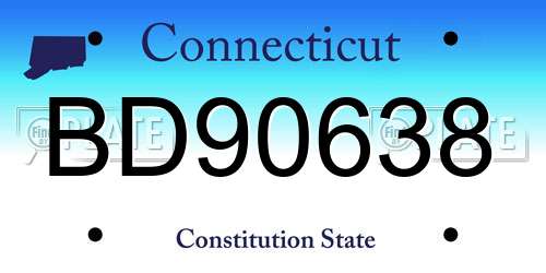 BD90638 Connecticut License Plate