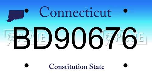 BD90676 Connecticut License Plate