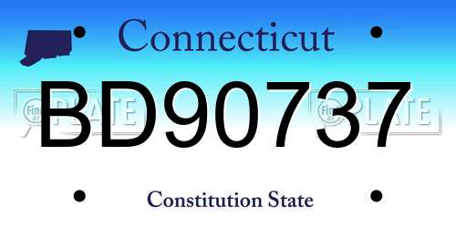 BD90737 Connecticut License Plate