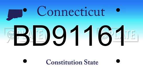 BD91161 Connecticut License Plate