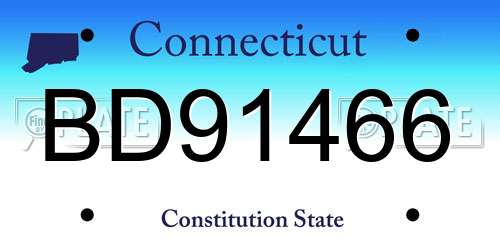 BD91466 Connecticut License Plate