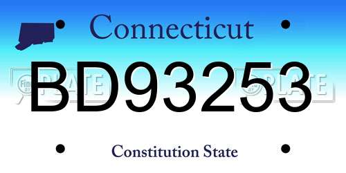 BD93253 Connecticut License Plate