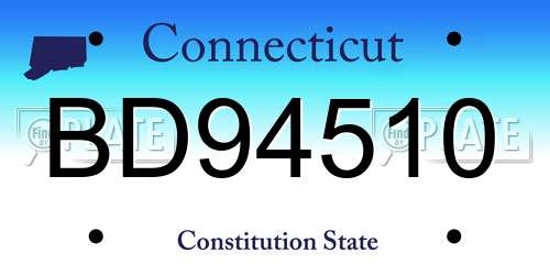 BD94510 Connecticut License Plate