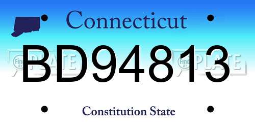 BD94813 Connecticut License Plate