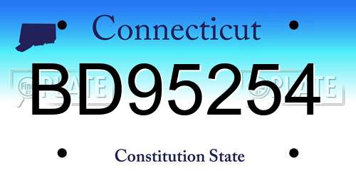 BD95254 Connecticut License Plate