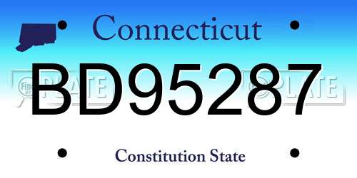 BD95287 Connecticut License Plate