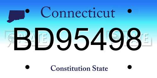 BD95498 Connecticut License Plate