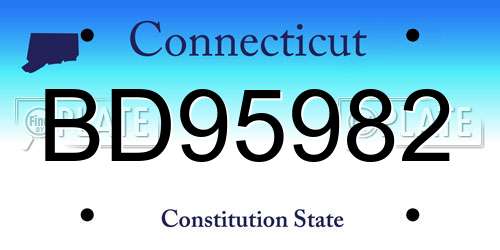 BD95982 Connecticut License Plate