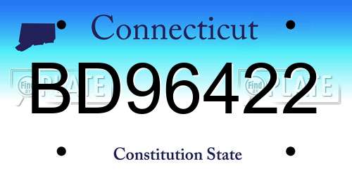 BD96422 Connecticut License Plate