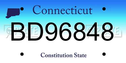 BD96848 Connecticut License Plate