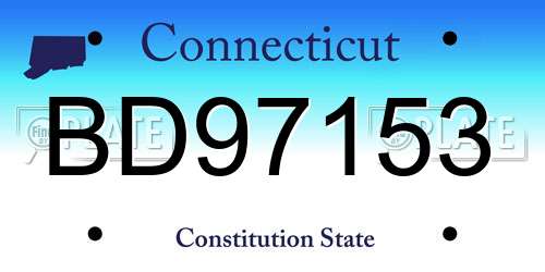 BD97153 Connecticut License Plate