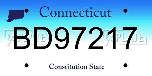 BD97217 Connecticut License Plate