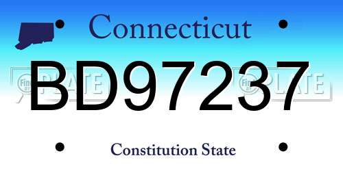 BD97237 Connecticut License Plate