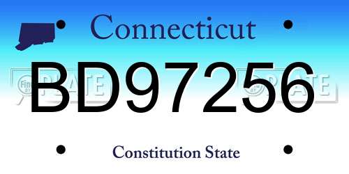 BD97256 Connecticut License Plate