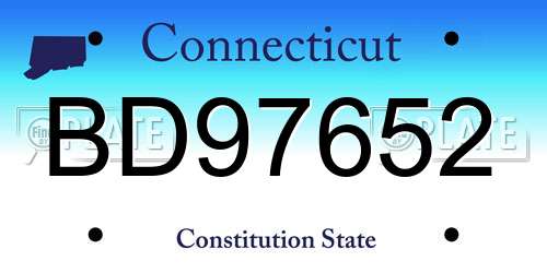 BD97652 Connecticut License Plate