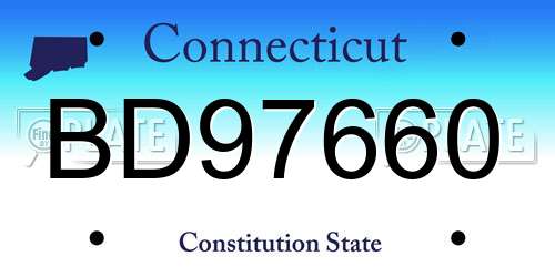 BD97660 Connecticut License Plate