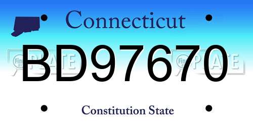 BD97670 Connecticut License Plate