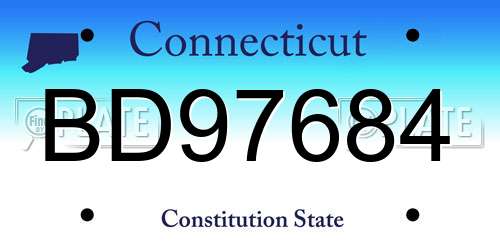 BD97684 Connecticut License Plate