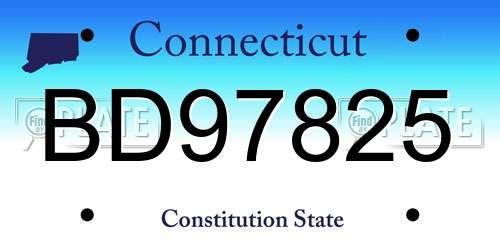 BD97825 Connecticut License Plate