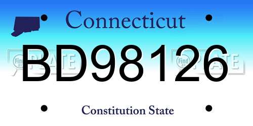 BD98126 Connecticut License Plate