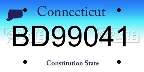 BD99041 Connecticut License Plate