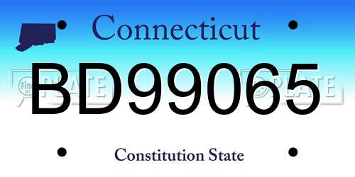 BD99065 Connecticut License Plate