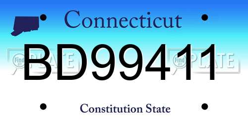 BD99411 Connecticut License Plate