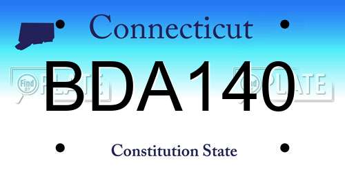 BDA140 Connecticut License Plate