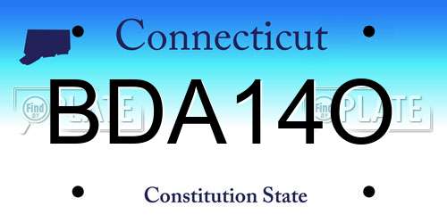 BDA14O Connecticut License Plate